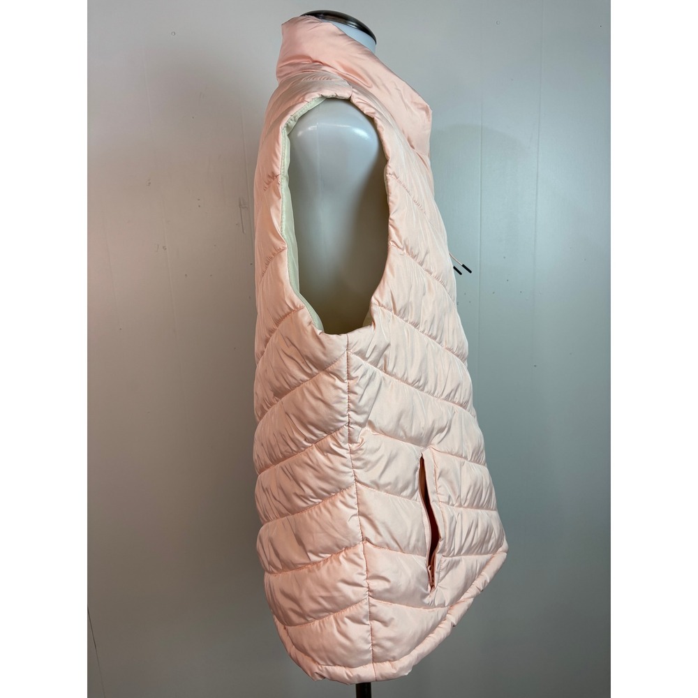 Gap Puffer Vest XL Peach Pink Quilted Full Zip Outerwear Sleeveless Jacket - Picture 6 of 9